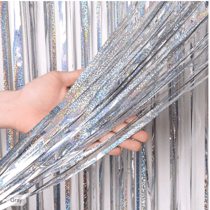 Red Tinsel Foil Curtain Bach and Boujee