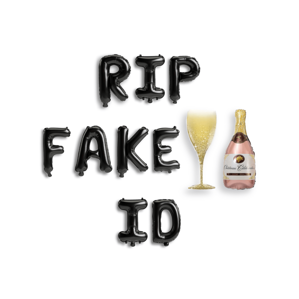 RIP Fake ID Funny Birthday Banner Bach and Boujee Balloons