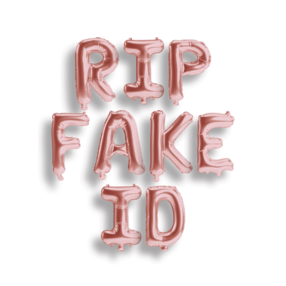 RIP Fake ID Funny Birthday Banner Bach and Boujee Balloons