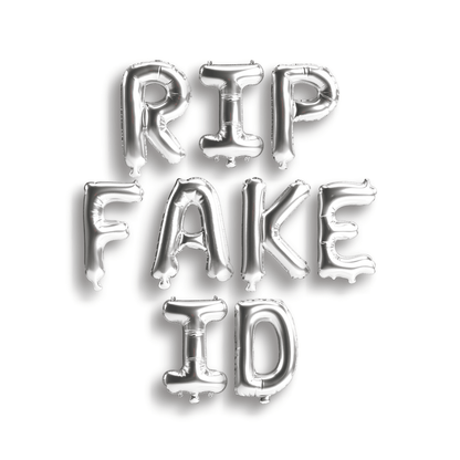 RIP Fake ID Funny Birthday Banner Bach and Boujee Balloons