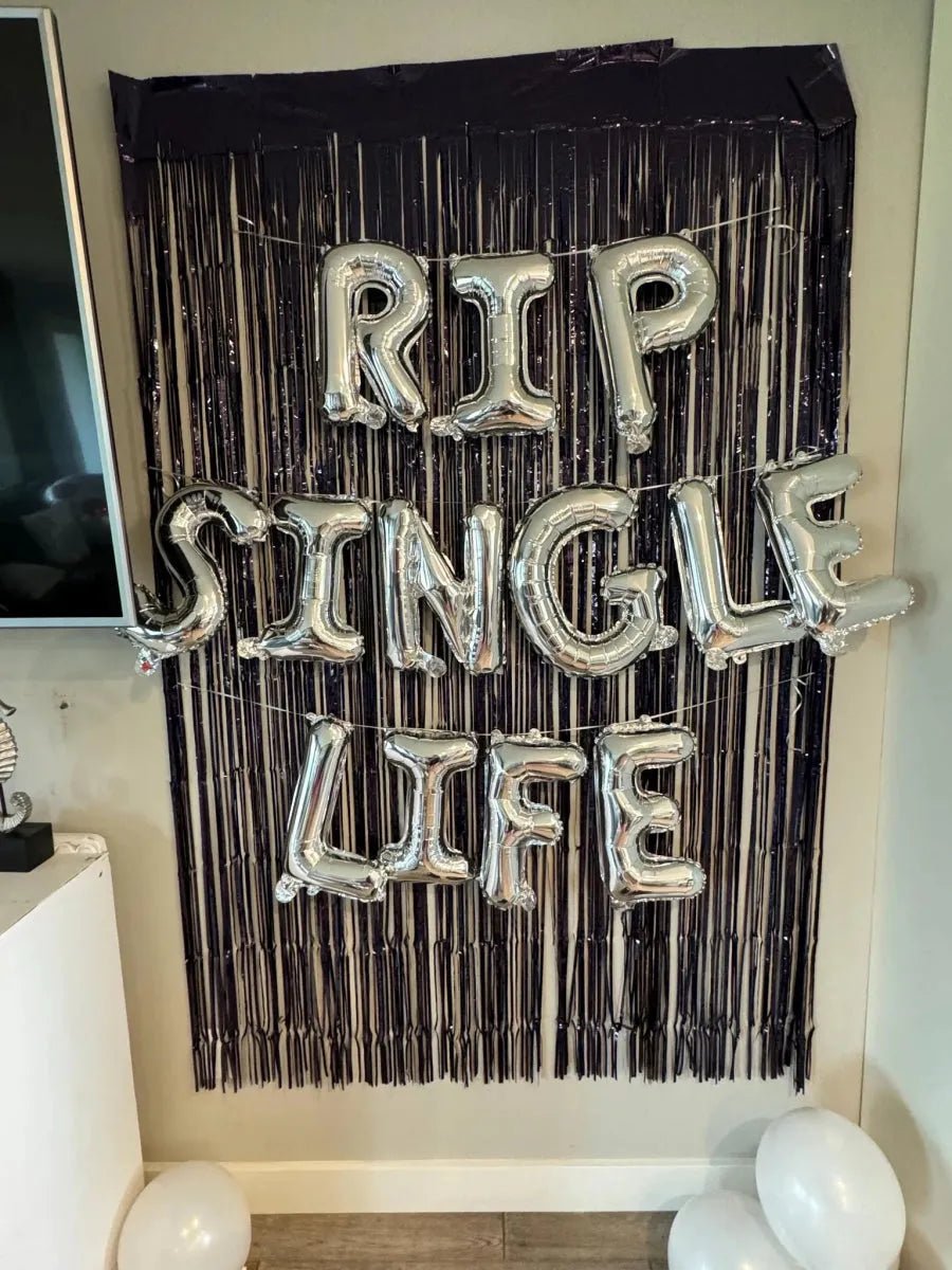 RIP Single Life Balloon Banner - Halloween Bachelorette Party Decorations Bach and Boujee Balloons