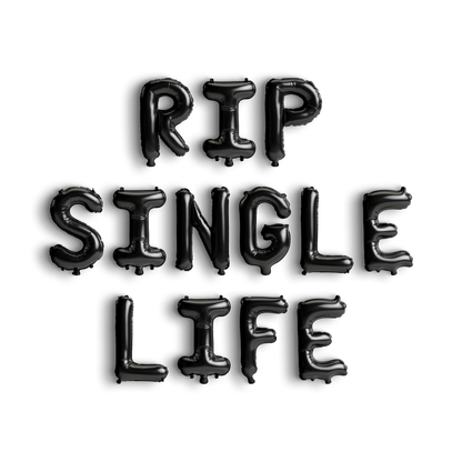 RIP Single Life Balloon Banner - Halloween Bachelorette Party Decorations Bach and Boujee Balloons