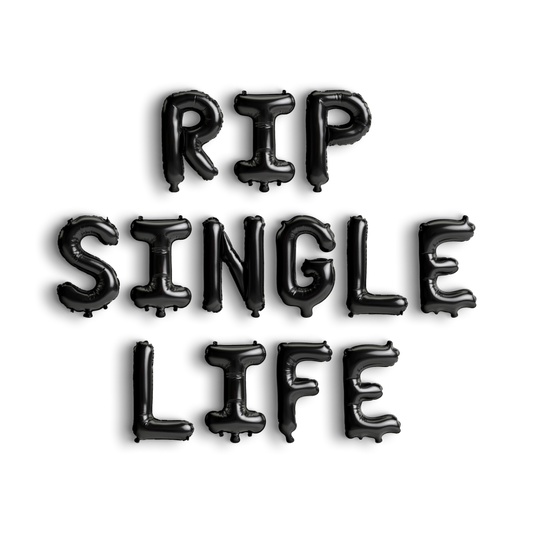 RIP Single Life Balloon Banner - Halloween Bachelorette Party Decorations Bach and Boujee Balloons