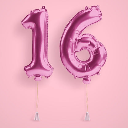 Silver Birthday Number Balloons - Jumbo 40" Bach and Boujee