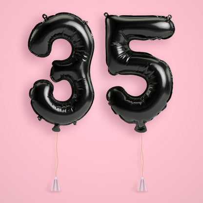 Silver Birthday Number Balloons - Jumbo 40" Bach and Boujee