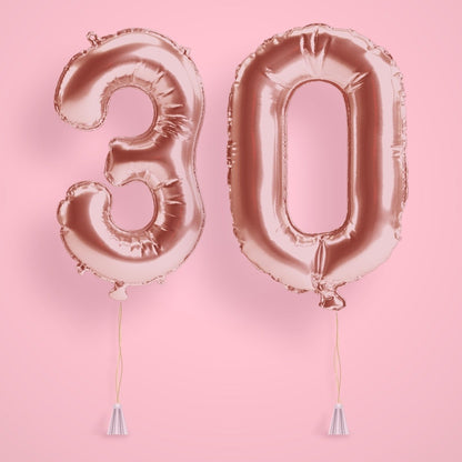 Silver Birthday Number Balloons - Jumbo 40" Bach and Boujee
