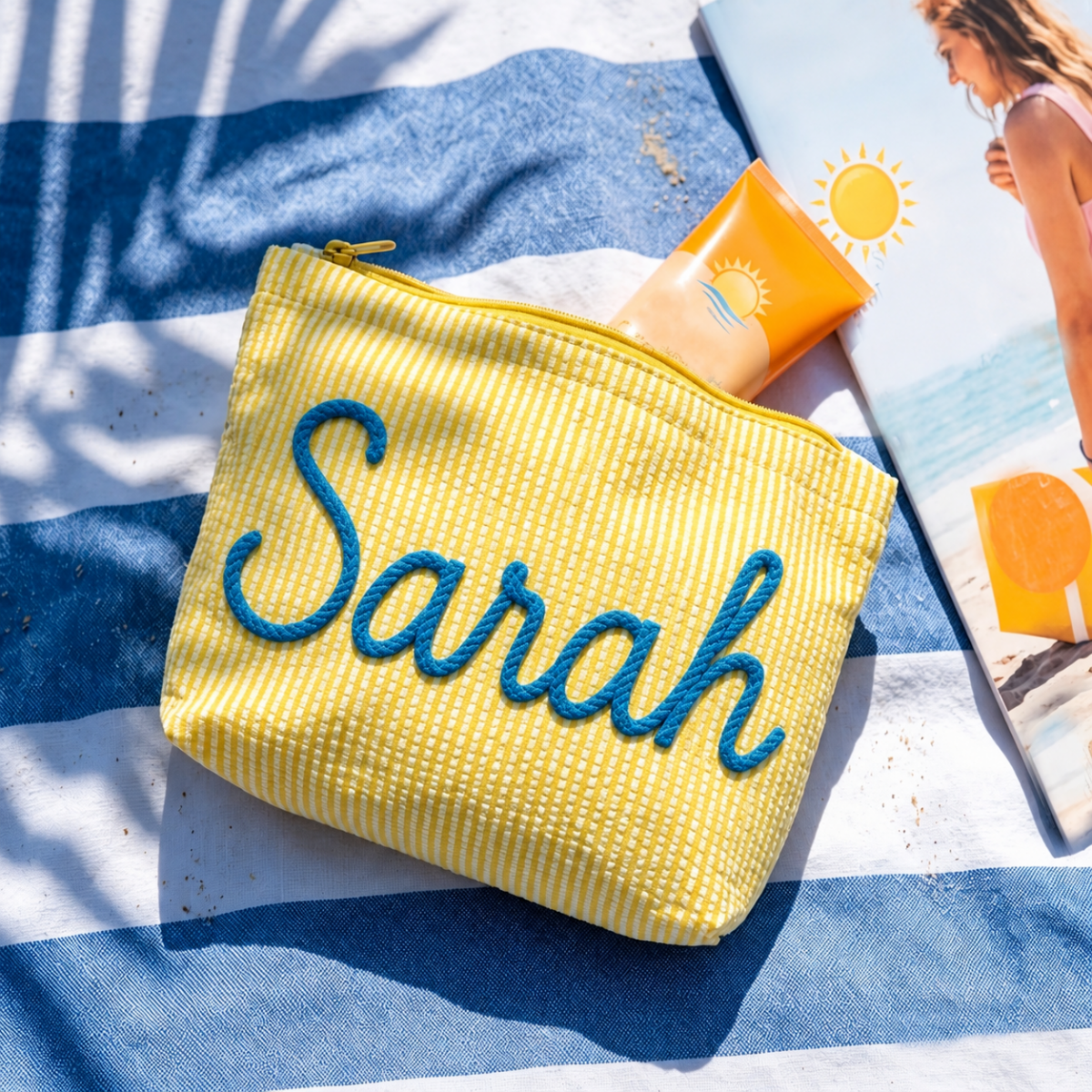 Striped Pouch Bag - Custom Name Gift Bag Bach and Boujee