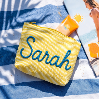 Striped Pouch Bag - Custom Name Gift Bag Bach and Boujee