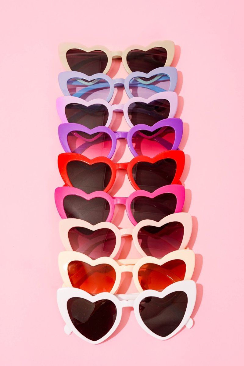 Tan Beige Heart Sunglasses Bach and Boujee