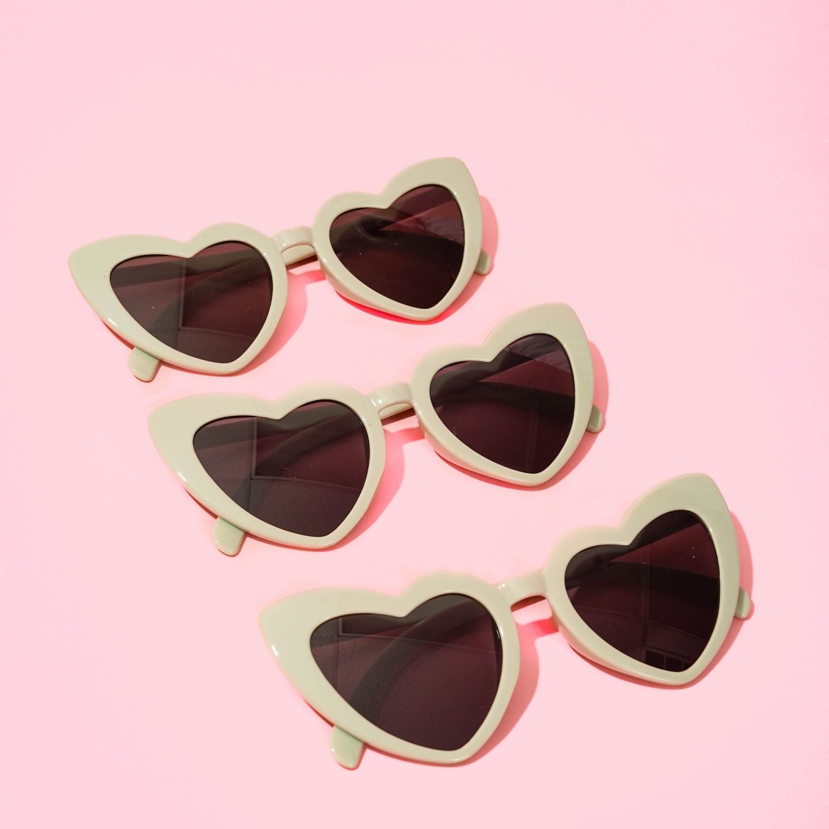 Tan Beige Heart Sunglasses Bach and Boujee
