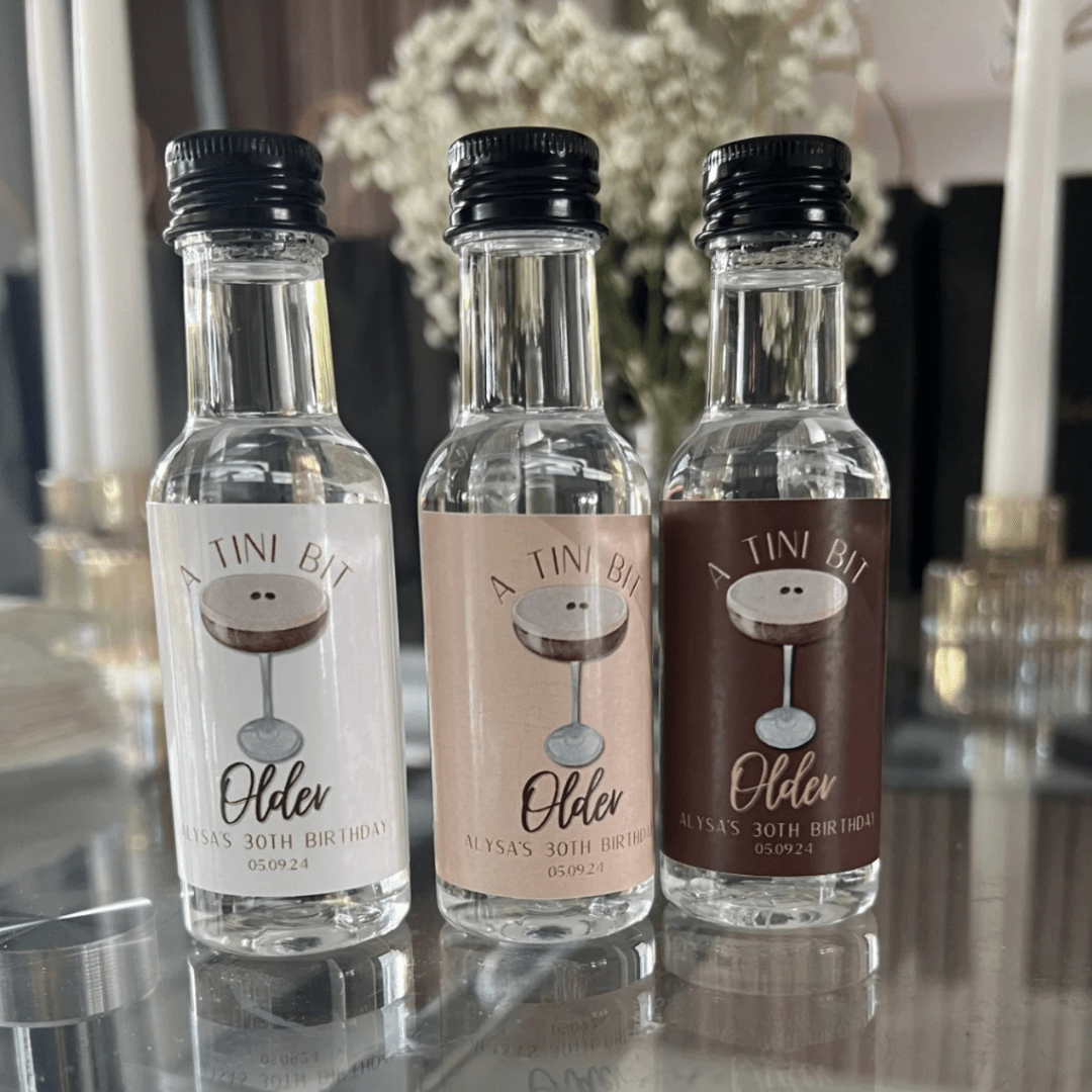 Tini Bit Older Mini Bottle Labels Bach and Boujee