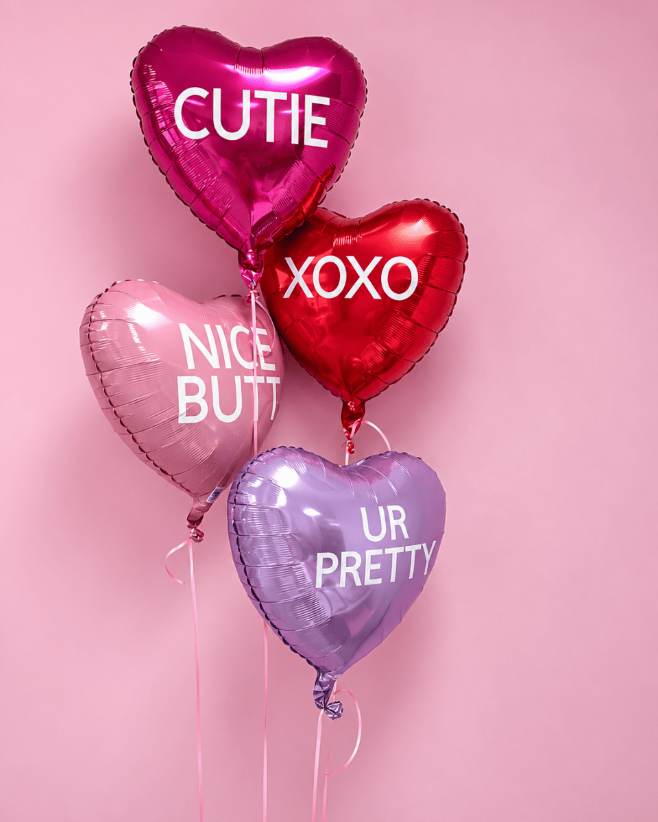 Valentines Heart Phrase Helium Balloon Bach and Boujee