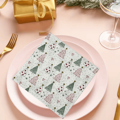 White Christmas Tree Napkins Bach and Boujee