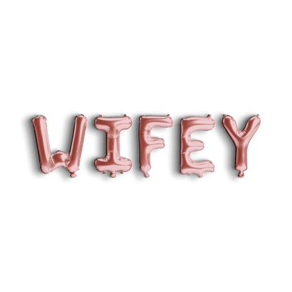 Wifey Balloon Banner - Foil Balloon Letter Banner for Bachelorette Parties Bridal Showers and Hen Parties Bach and Boujee Balloons