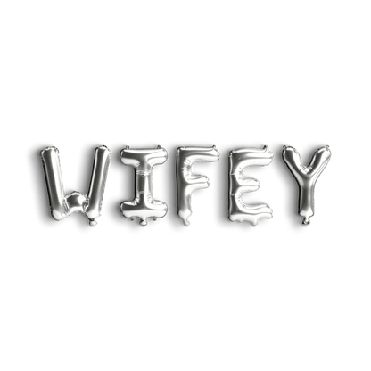 Wifey Balloon Banner - Foil Balloon Letter Banner for Bachelorette Parties Bridal Showers and Hen Parties Bach and Boujee Balloons