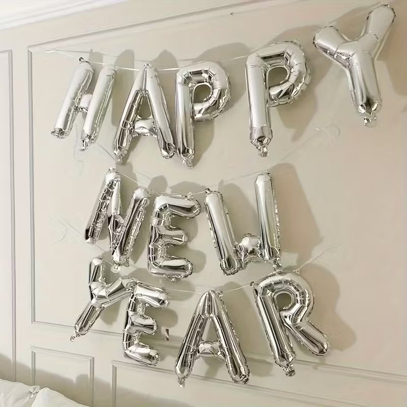 Happy New Year 2026 Balloon Banner