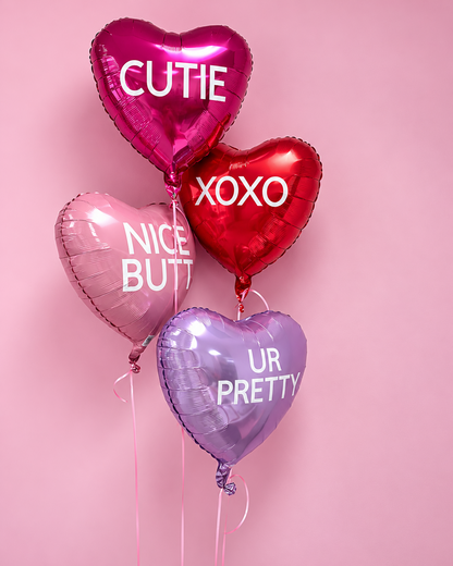 Valentines Heart Phrase Helium Balloon