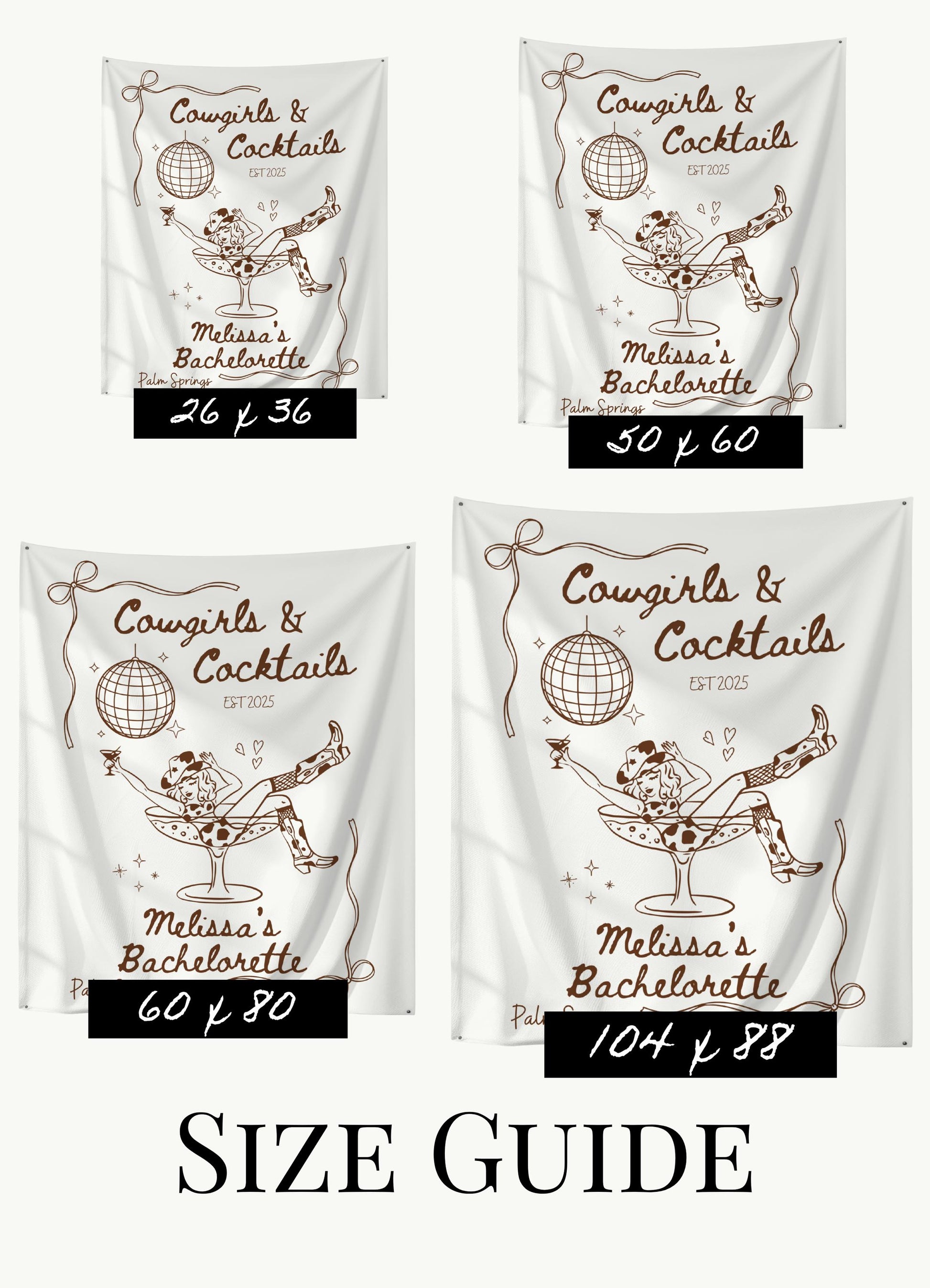a set of four banners with a cartoon character on them