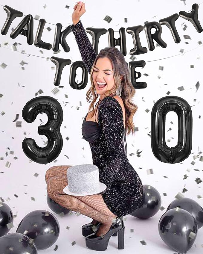Talk Thirty To Me Balloon Banner